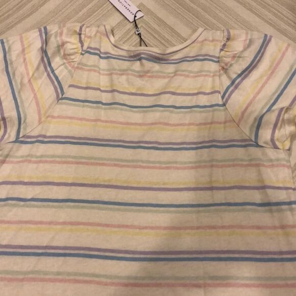 Generation Love White with Multi-Color Stripes Tee Size Large - Picture 6 of 6